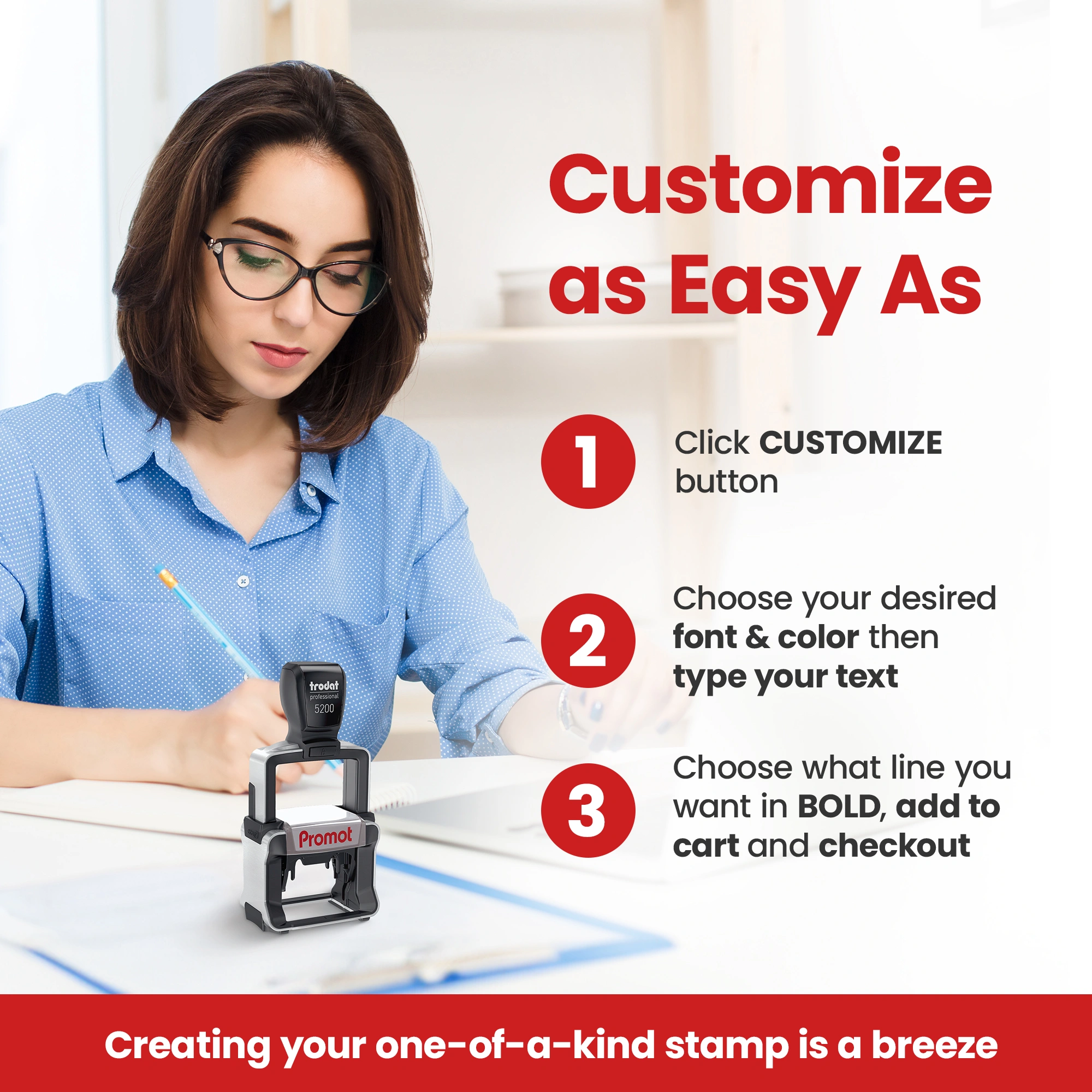 6-Line Custom Professional Stamp (Small)